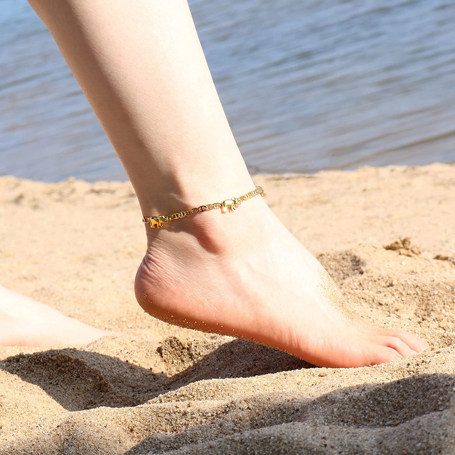 Dainty Anklet Butterfly Elephant 14K Gold Plated Foot Chain Ankle Bracelet Feet Jewelry for Women Apparel & Accessories > Jewelry > Anklets Bestelly