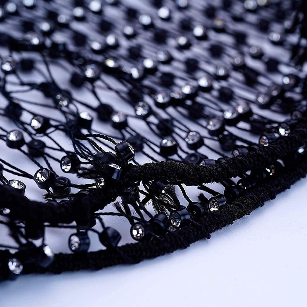 Graeen Chain Skirts Mesh Crystal Skirt Black Rhinestone Waist Body Chain Belly Chain Summer Bikini Underwear Body Jewelry for Women and Girls(Style B-Black) Apparel & Accessories > Jewelry > Body Jewelry Graeen