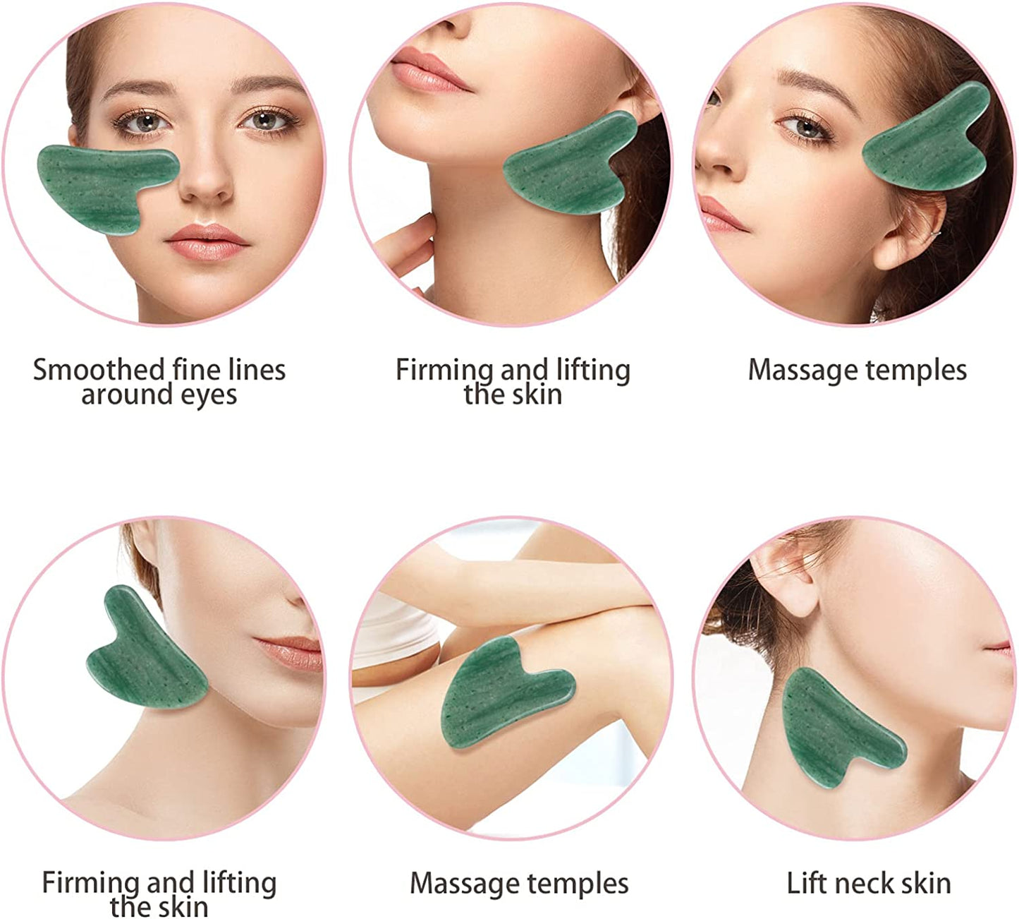 Natural Jade Gua Sha Stone for Massage, Gua Sha Facial Tools, Spa, Acupuncture, Therapy, Jade Gua Sha Scraping Tool Health & Beauty > Personal Care > Cosmetics > Cosmetic Tools > Skin Care Tools KUTOLAKI