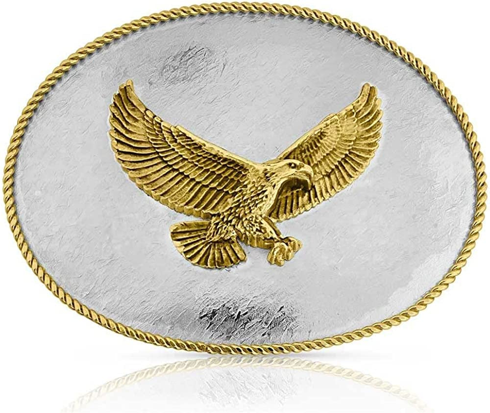 Montana Silversmiths Rope Trimmed Filigree Engraved Classic Western Buckle Apparel & Accessories > Clothing Accessories > Belt Buckles Montana Silversmiths Rippling Waters Eagle Oval