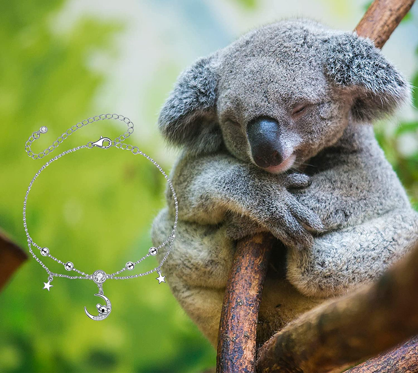 MUATOGIML 925 Sterling Silver Mom Necklace Love Heart Pendant Mama Bear Panda Elephant Sloth Animal Necklaces Mother Son Daughter Jewelry Gifts for Women Mum Family Apparel & Accessories > Jewelry > Anklets MUATOGIML JEWELRY