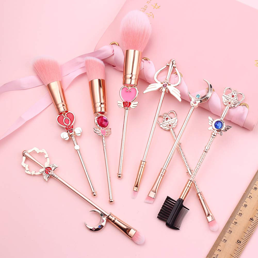 Sailormoon Makeup Brushes Set - 8Pcs Cosmetic Makeup Brush Set Professional Tool Kit Set Pink Drawstring Bag Included (8Pcs Makeup Brushes) Health & Beauty > Personal Care > Cosmetics > Cosmetic Tools > Makeup Tools rongji jewelry