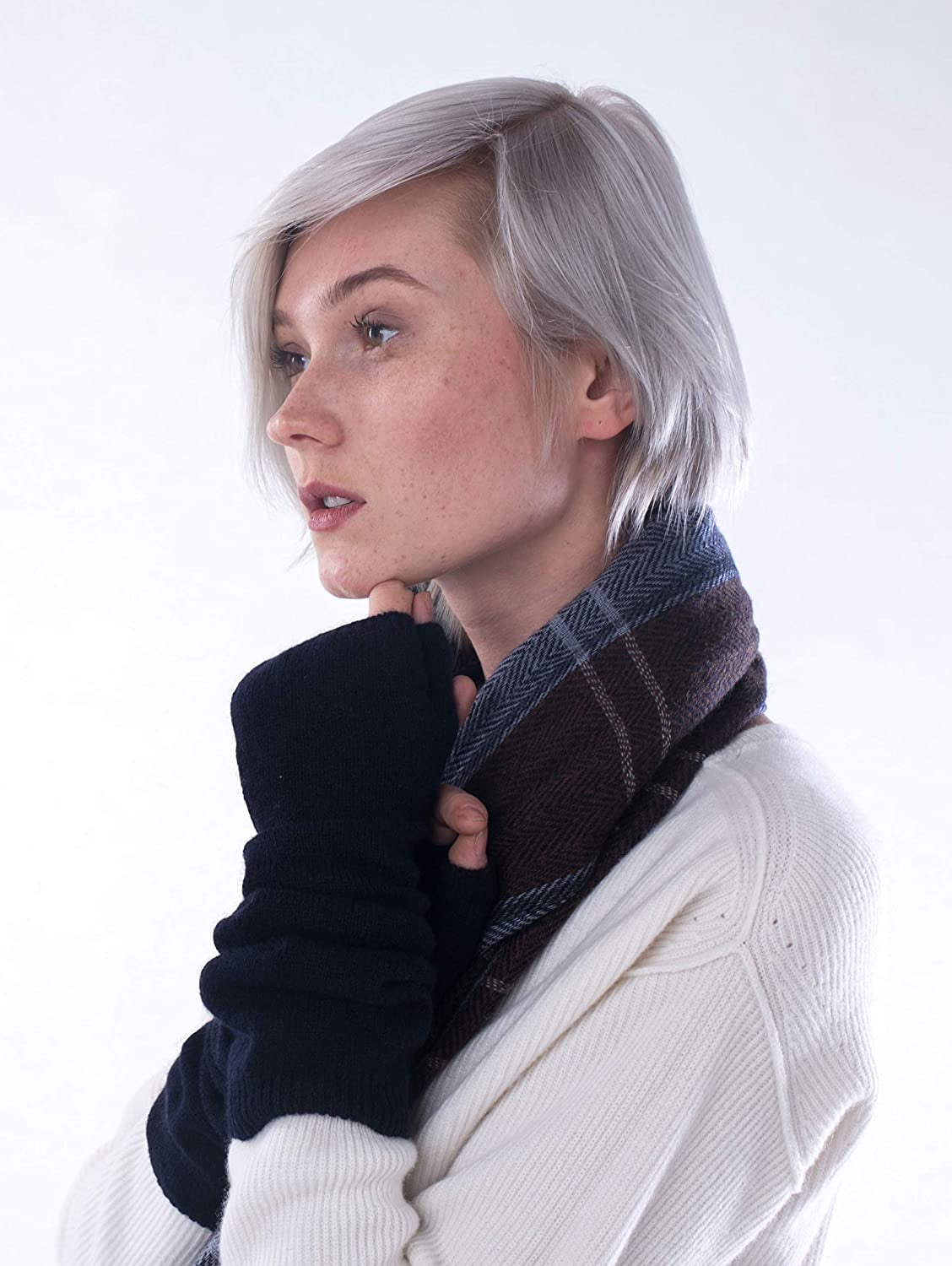 Cashmere 4 U Women'S 100% Cashmere Long Sleeve Fingerless Mitten Gloves Apparel & Accessories > Clothing Accessories > Gloves & Mittens cashmere 4 U