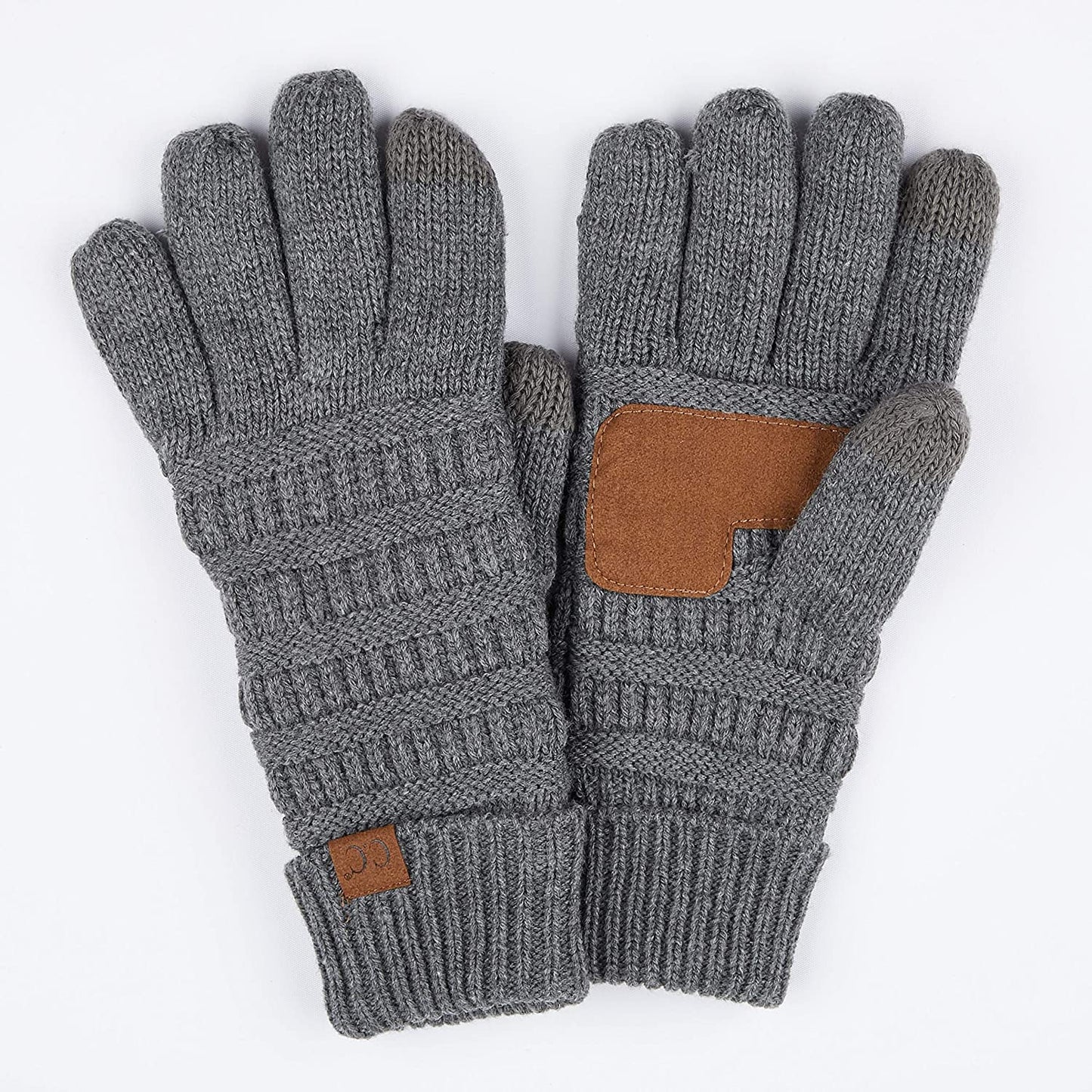 C.C Unisex Knit Thick Warm Soft Stretch Fuzzy Lined Solid Ribbed Glove with Smart Tips (G-25)(G-707) Apparel & Accessories > Clothing Accessories > Gloves & Mittens C.C