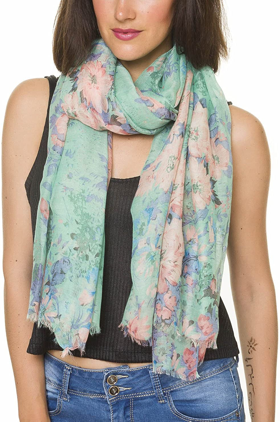 Scarfs for Women Lightweight Floral Flower Fashion Wrap Shawl Fall Winter Apparel & Accessories > Clothing Accessories > Scarves & Shawls MIMOSITO Daisy-e