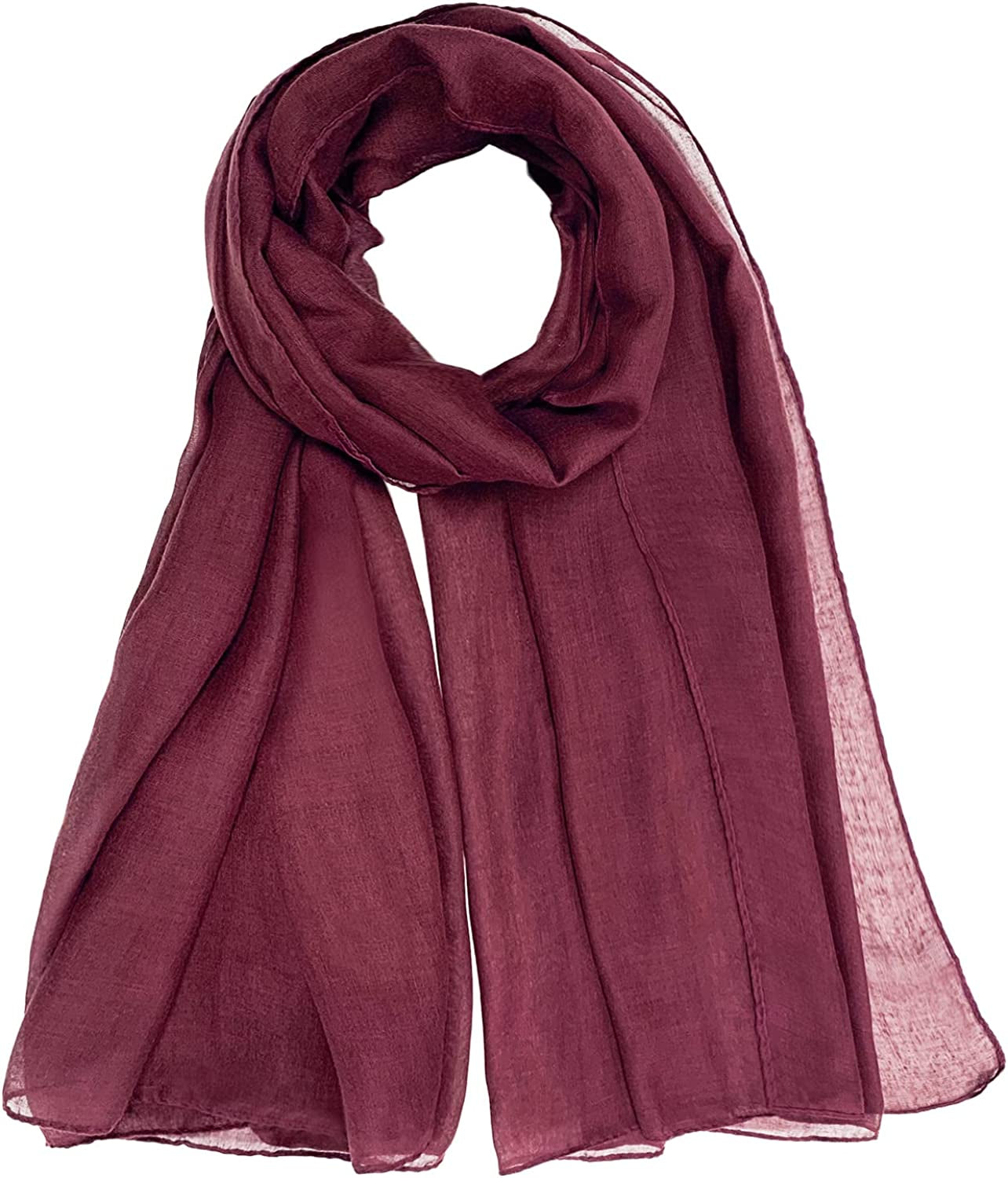 FINIZO Women'S Scarves Lady Light Soft Fashion Solid Scarf Wrap Shawl for All Season Apparel & Accessories > Clothing Accessories > Scarves & Shawls FINIZO 33-wine Red