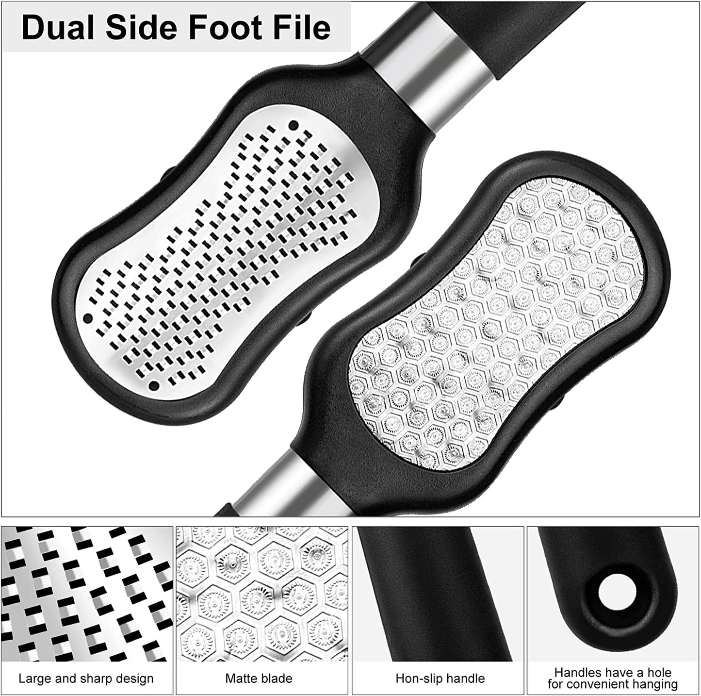 CGBE Callus Remover for Feet Foot Scrubber and Double-Side Dead Skin Storage Pedicure Tools for Foot Care Surgical Grade Stainless Steel Foot File for Foot Spa(One Pack with Two-Side) Health & Beauty > Personal Care > Foot Care CGBE