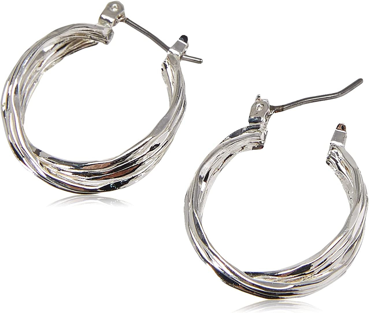 NINE WEST Women'S Silvertone Twisted Hoop Earrings Apparel & Accessories > Jewelry > Earrings NINE WEST