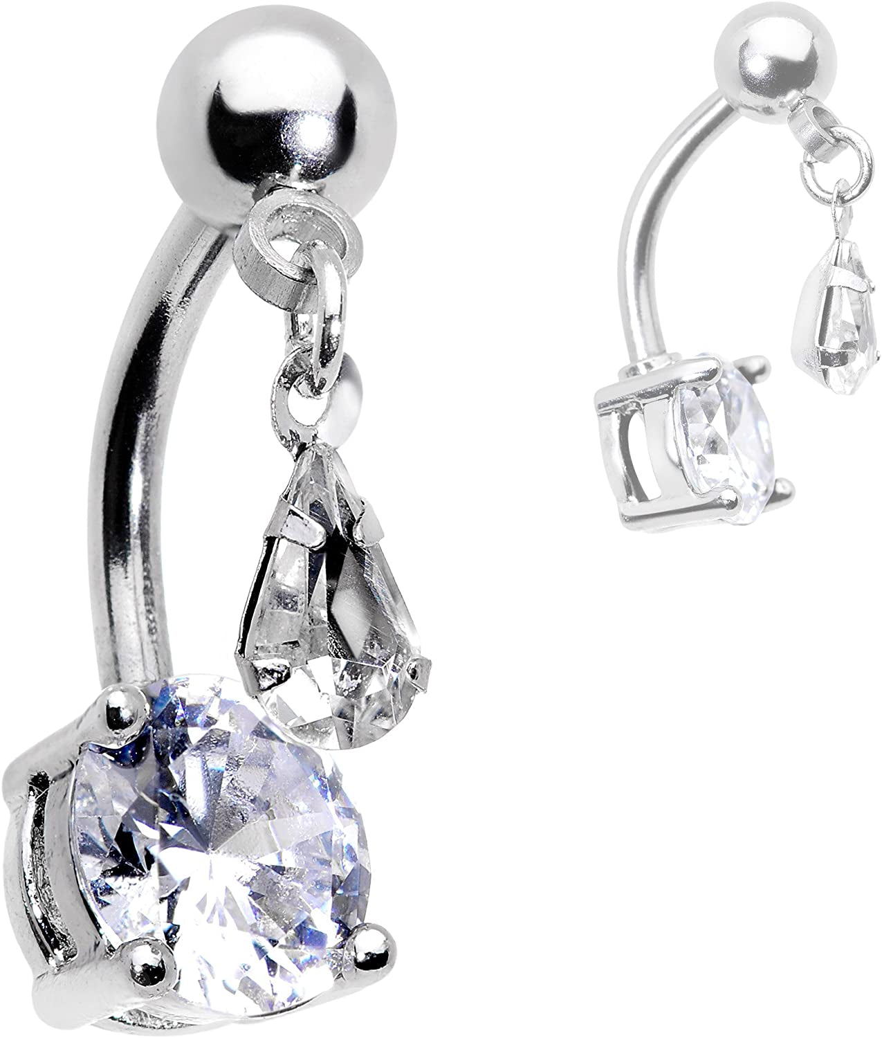 Body Candy Womens 3PCS Stainless Steel Top Mount Body Piercing Jewelry Dangle Belly Button Ring Apparel & Accessories > Jewelry > Rings Body Candy