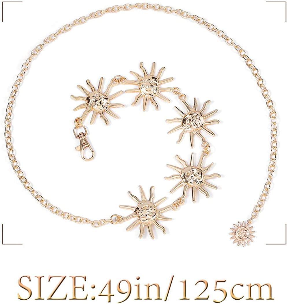Navoky Moon Star Metal Waist Chain Sun Pendant Belly Belt Body Chains Jewelry Accessories for Women and Girls Apparel & Accessories > Jewelry > Body Jewelry Navoky