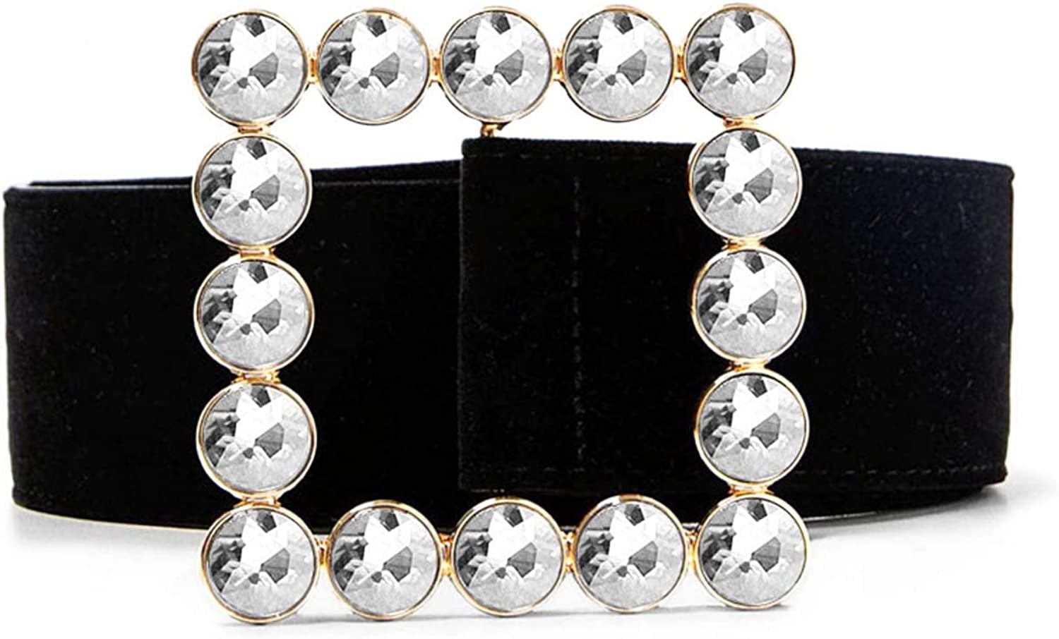 Fashion Designer Belts for Women,Leather Belts for Jeans Dress Pants with Gorgeous Crystal Buckle,Statement Gift for Women Apparel & Accessories > Clothing Accessories > Belts Aidyfeso Square White