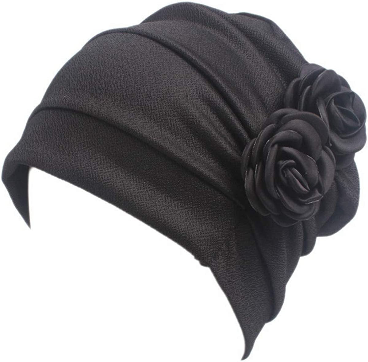 Ever Fairy 3 Colors Chemo Cancer Head Scarf Hat Cap Ethnic Cloth Print Turban Headwear Women Stretch Flower Muslim Headscarf (3 Colors Back-H1) Apparel & Accessories > Clothing Accessories > Headwear Ever Fairy