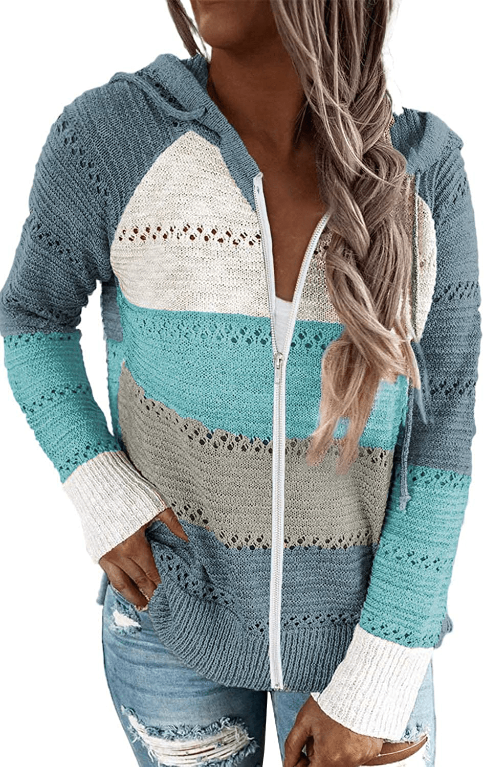 Acelitt Women Casual Long Sleeve Zip up Hooded Sweatshirt Hoodies, S-XXL Apparel & Accessories > Clothing > Activewear Kylie Max