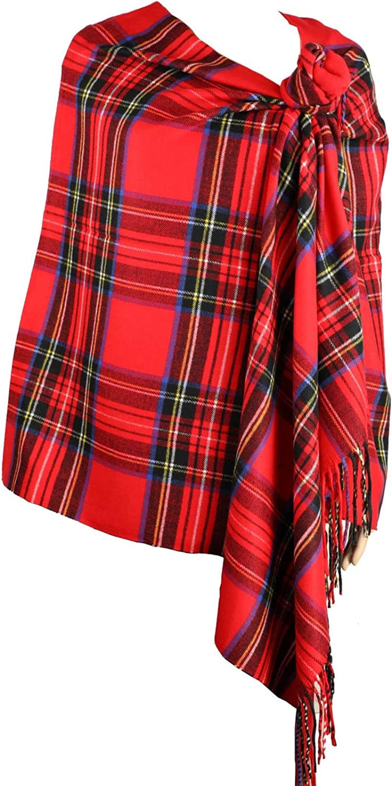 Achillea Long & Wide Scottish Clan Tartan Plaid Cashmere Feel Shawl Wrap Winter Warm Scarf 80" X 30" Apparel & Accessories > Clothing Accessories > Scarves & Shawls Achillea Red Tartan