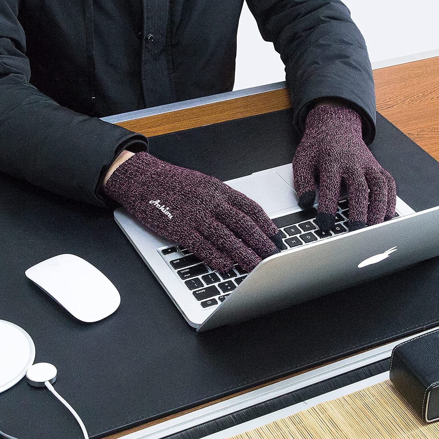 Achiou Winter Gloves for Men Women, Touch Screen Texting Warm Gloves with Thermal Soft Knit Lining,Elastic Cuff 3 Size Choice Apparel & Accessories > Clothing Accessories > Gloves & Mittens Achiou