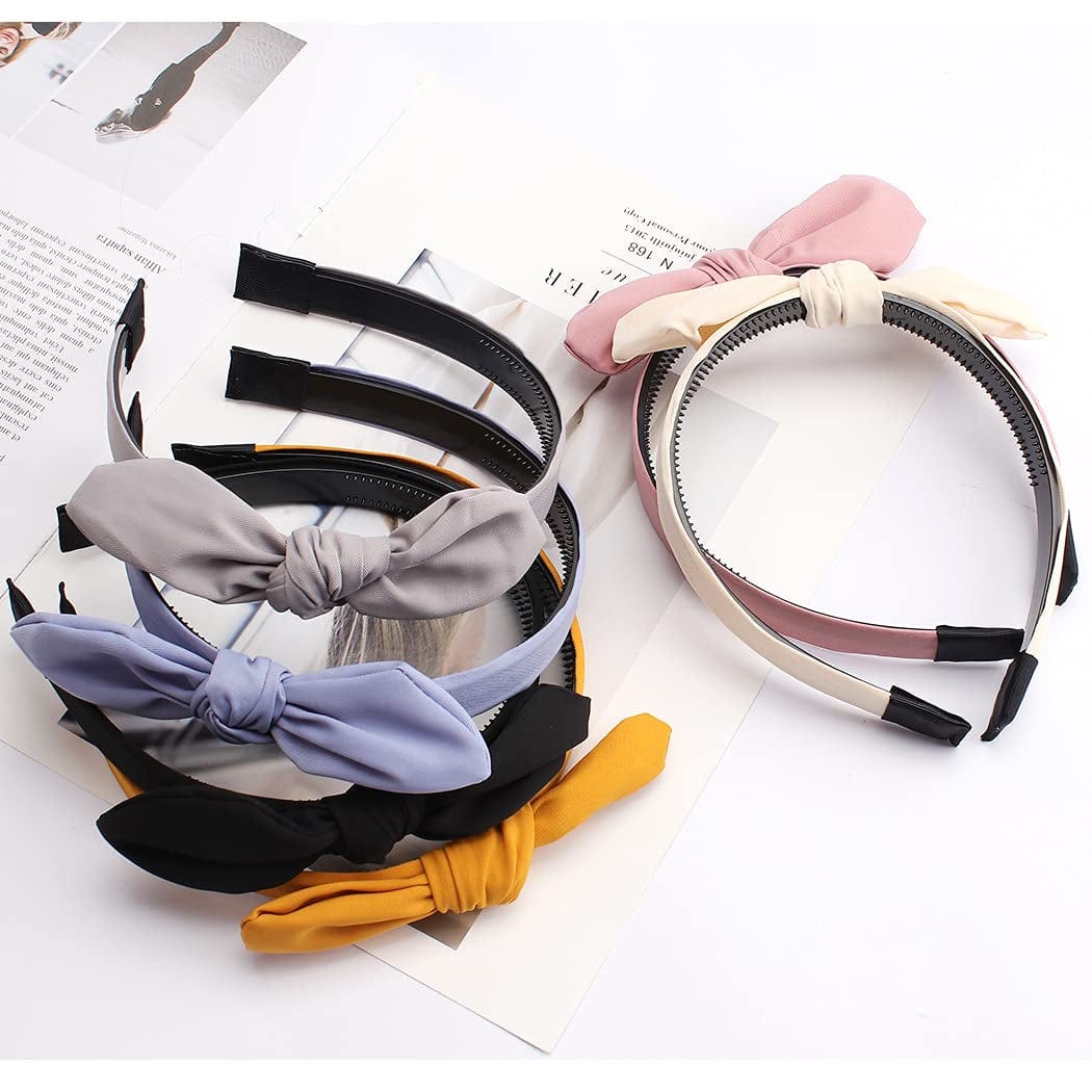 ACO-UINT 6 Pack Headbands for Women, Thin Bow Headbands Knotted Headbands, Cute Headbands with Bow for Girls Knot Headbands Kids Headbands Hair Accessories for Women Apparel & Accessories > Clothing Accessories > Bandanas & Headties ACO-UINT