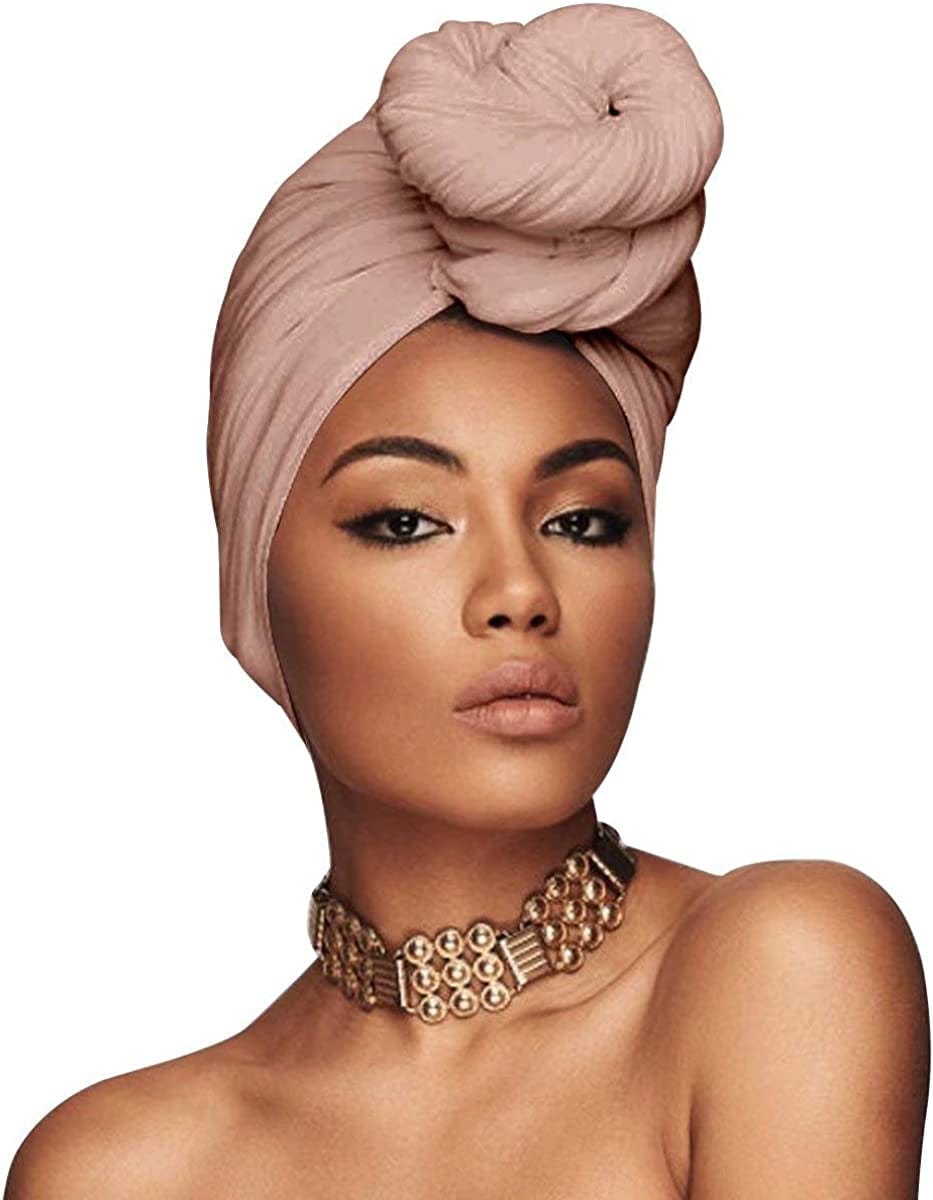 ACRABROS Stretch Jersey Turban Head Wrap, Urban Hair Scarf - Ultra Soft, Extra Long 79” X 32”,Breathable Apparel & Accessories > Clothing Accessories > Headwear ACRABROS Khaki