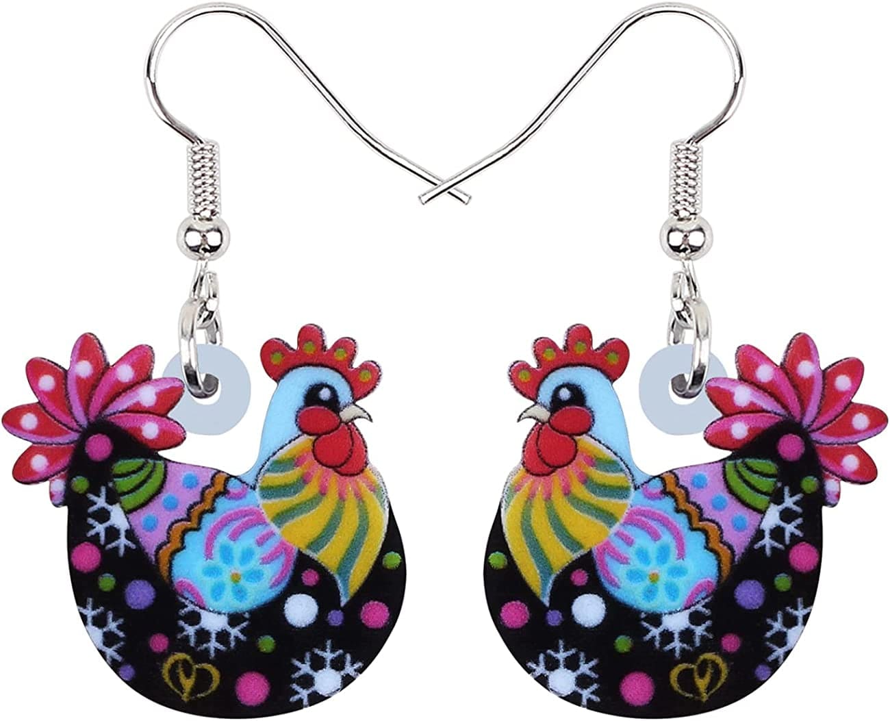 Acrylic Drop Hen Chicken Earrings Funny Farm Design Lovely Gift for Girl Women by the Bonsny Multi