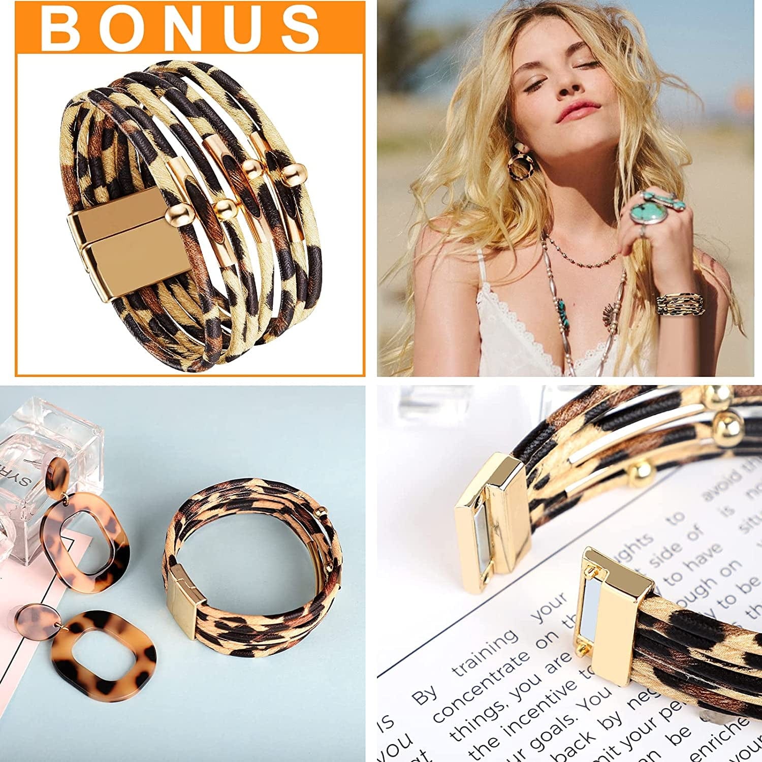 Acrylic Earrings for Women Girls Drop Dangle Leaf Earrings Bohemian Statement Earrings Costume Jewelry Set for Birthday Christmas Gifts(9 Pair Rattan Acrylic) Apparel & Accessories > Jewelry > Earrings FIFATA