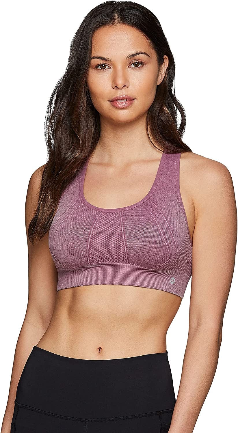 Active Women'S Fashion Strappy Seamless Low Impact Workout Sports Bra Washed Dark Pink / Small