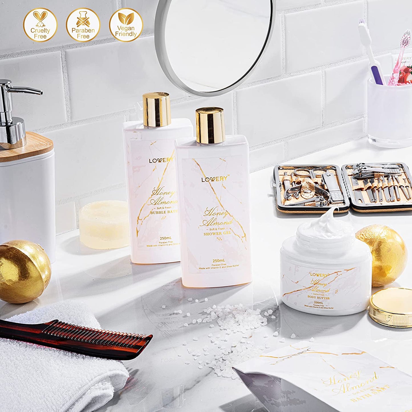 Spa Gifts for Women, Relaxation Gifts for Her, Bath and Body Gift Set, White Rose Jasmin Spa Kit, Self Care Gifts for Women & Men - Thank You, Birthday, Unique, Personalized Gifts for Mom, Best Friend Health & Beauty > Personal Care > Cosmetics > Bath & Body LOVERY