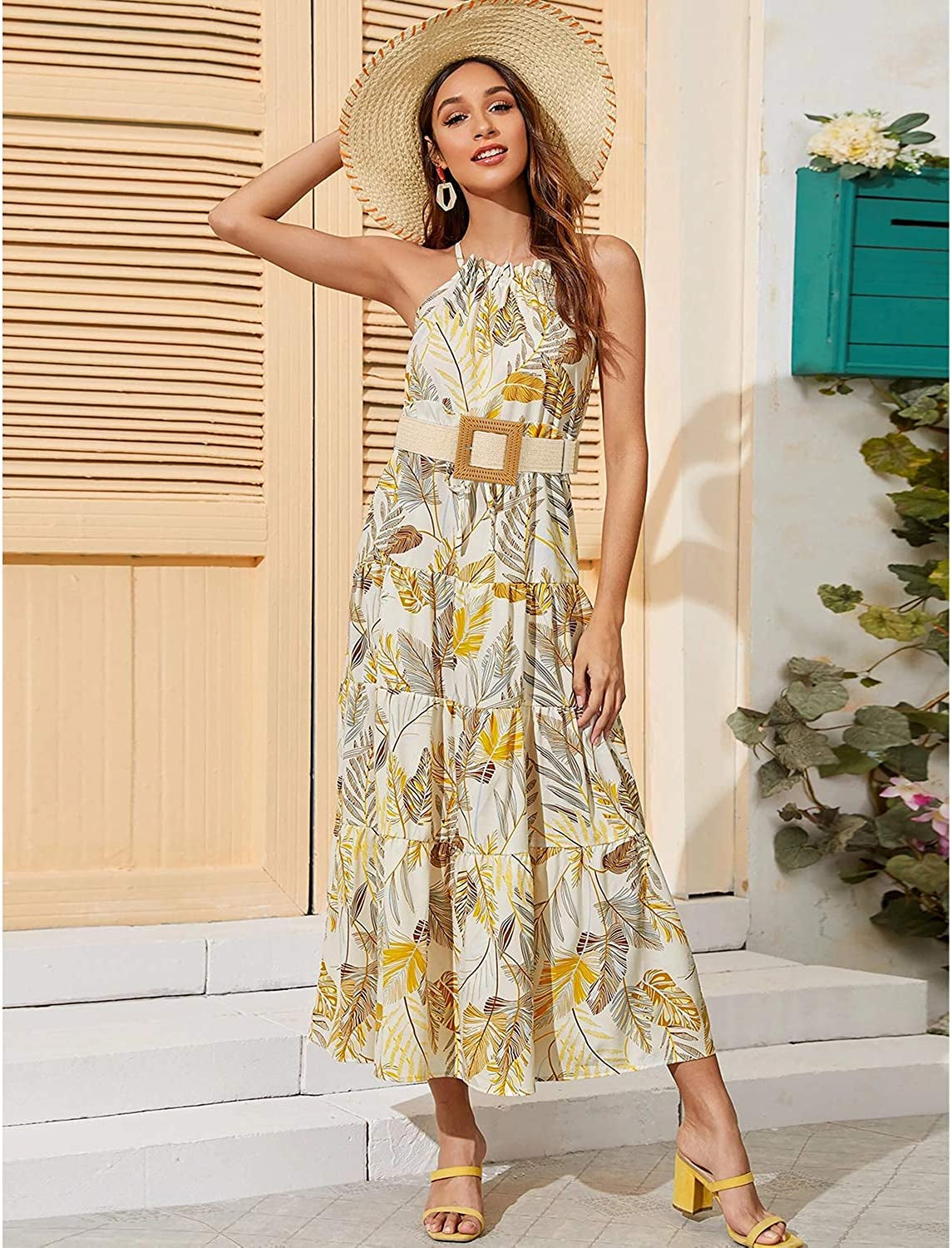 Set of 4 Straw Woven Elastic Stretch Waist Belts for Women, Fashion Boho Ladies Braided Skinny Dress Belt by WHIPPY Apparel & Accessories > Clothing Accessories > Belts WHIPPY