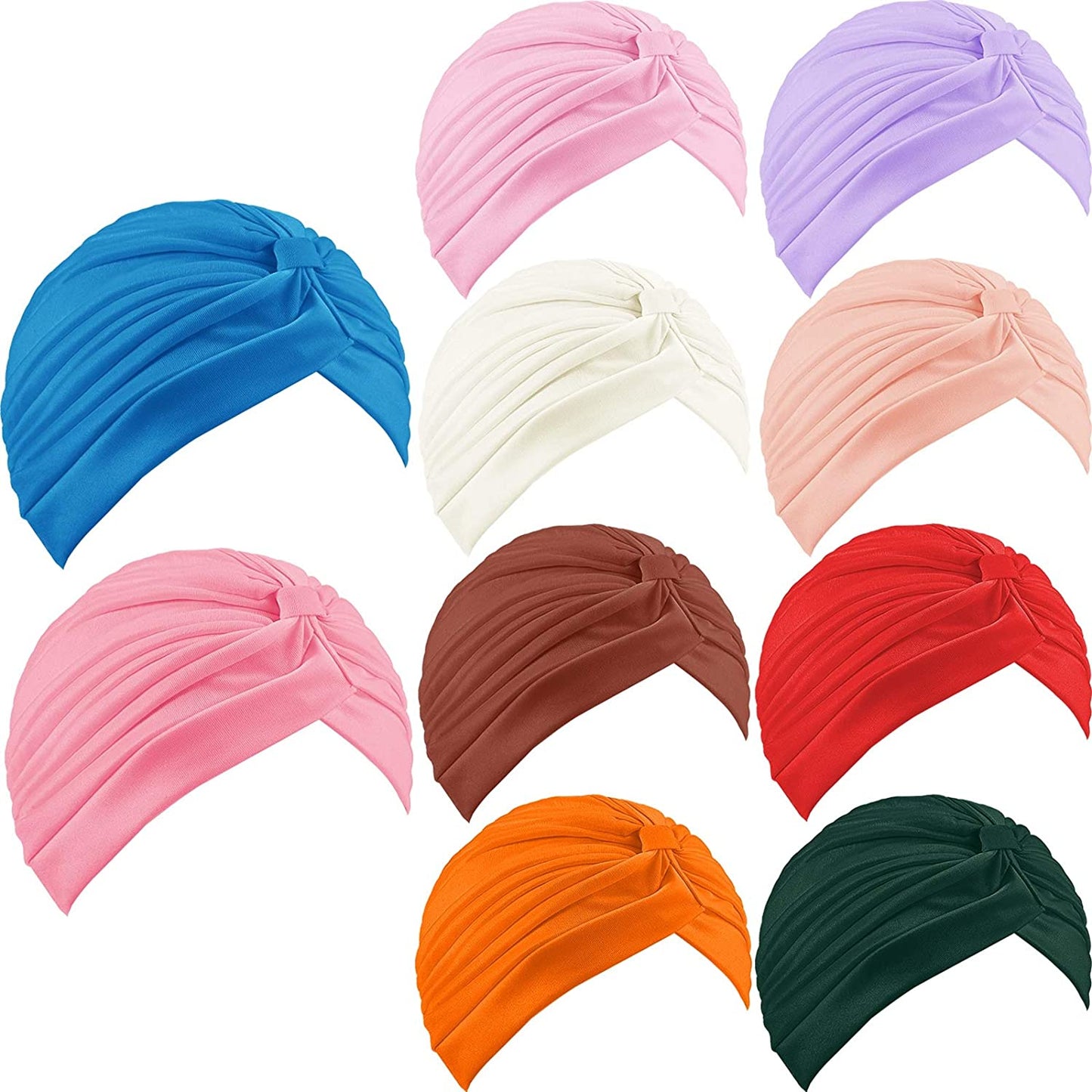 Stretchy Turban Cap Head Cover Chemo Head Wraps Bennie Twisted India'S Hat for Women Girl Apparel & Accessories > Clothing Accessories > Headwear Geyoga Multiple Colors