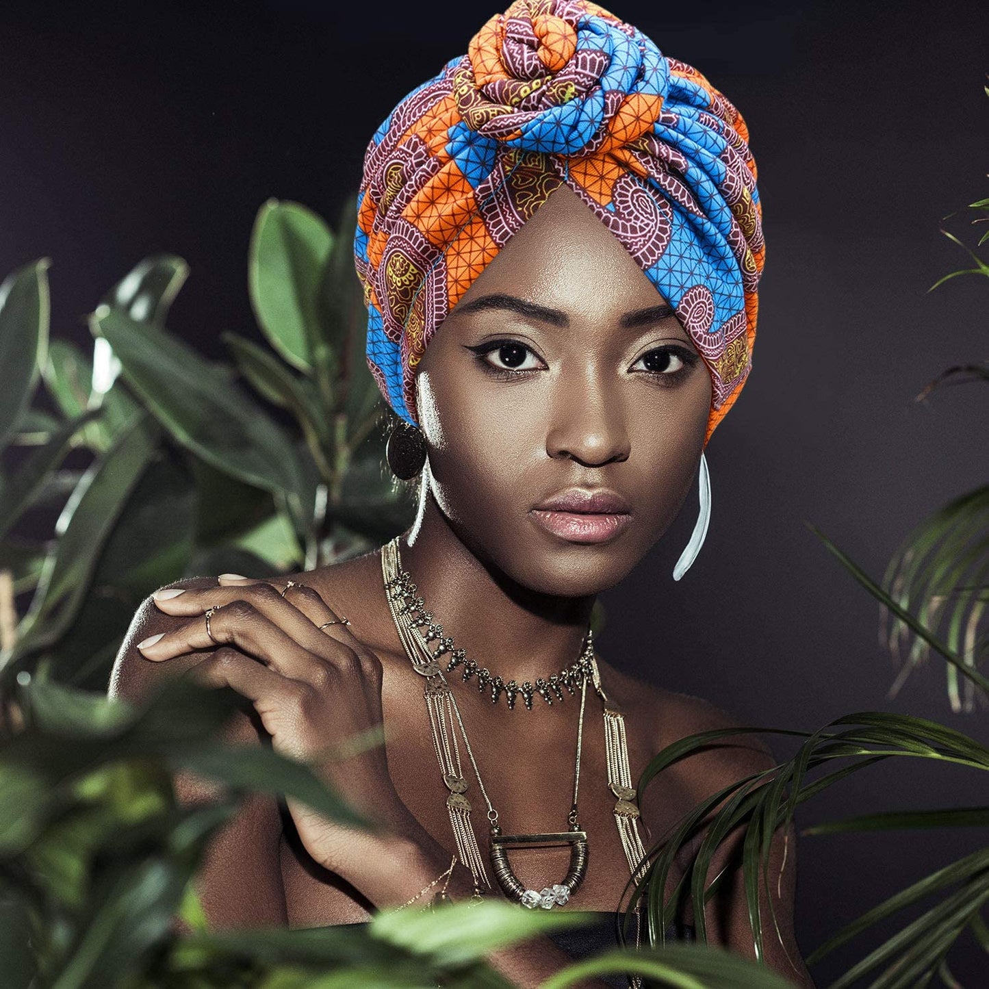 SATINIOR 4 Pieces African Pattern Headwrap Pre-Tied Bonnet Turban Knot Beanie Cap Headwrap Hat Apparel & Accessories > Clothing Accessories > Headwear SATINIOR