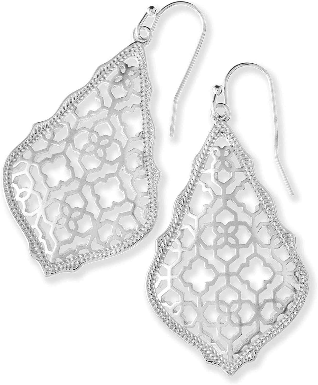 Addie Drop Earrings for Women in Filigree, Fashion Jewelry RHODIUM-PLATED