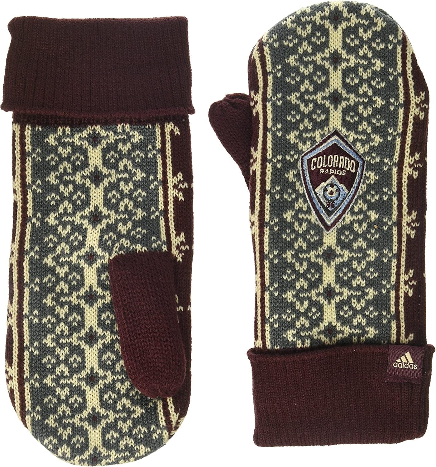 Adidas Fair Isle Mitten Apparel & Accessories > Clothing Accessories > Gloves & Mittens adidas Maroon/Grey One Size