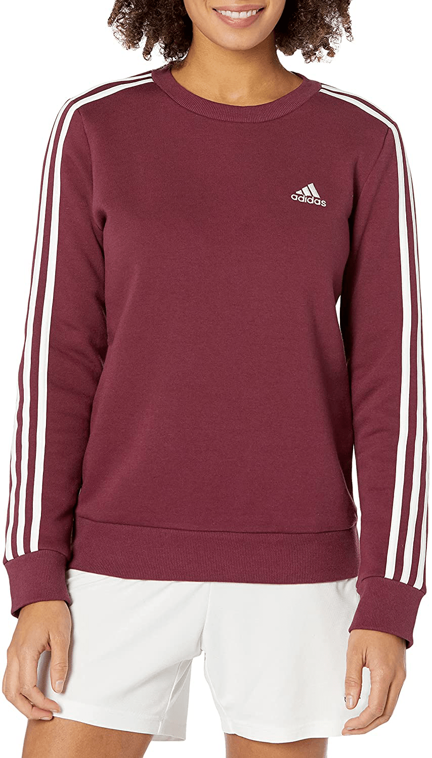Adidas Women'S Essentials 3-Stripes Fleece Sweatshirt Apparel & Accessories > Clothing > Activewear Kylie Max