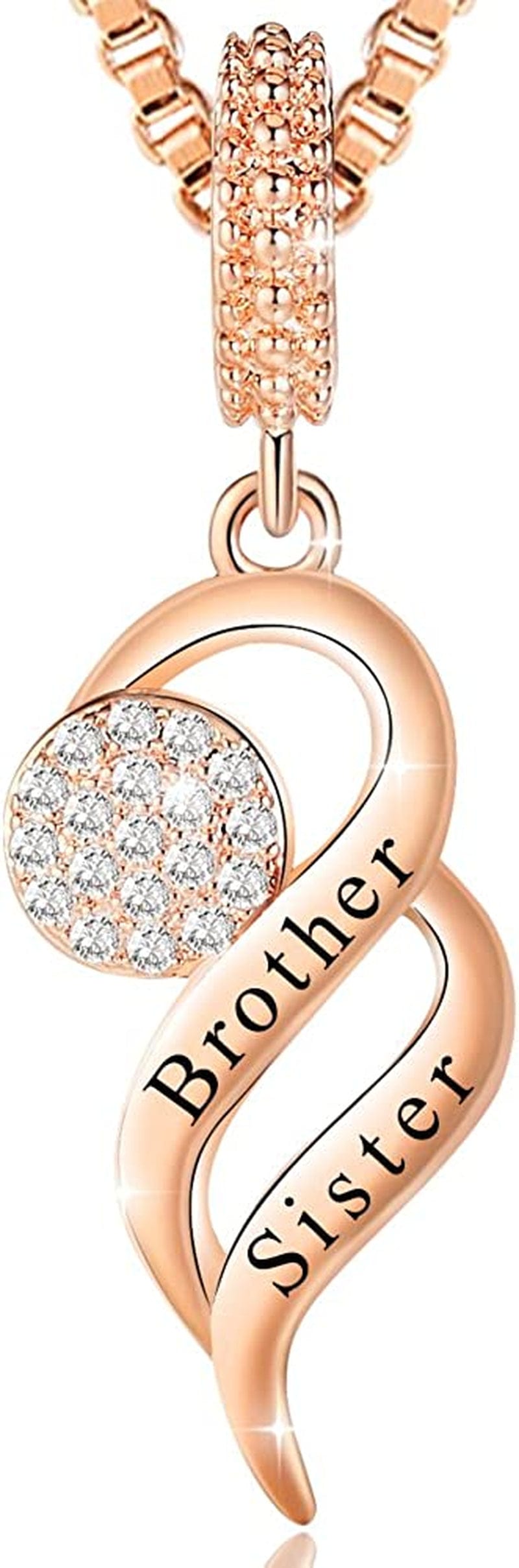 Ado Glo Christmas Day Sis Gift, Always My Sister Forever My Friend Heart Pendant Necklace/Bracelet, Brother Sister Forever Love Fashion Jewelry for Women Girl, BFF Birthday Anniversary Xmas Present Apparel & Accessories > Jewelry > Bracelets Ado Glo 03_Brother Sister Forever Love