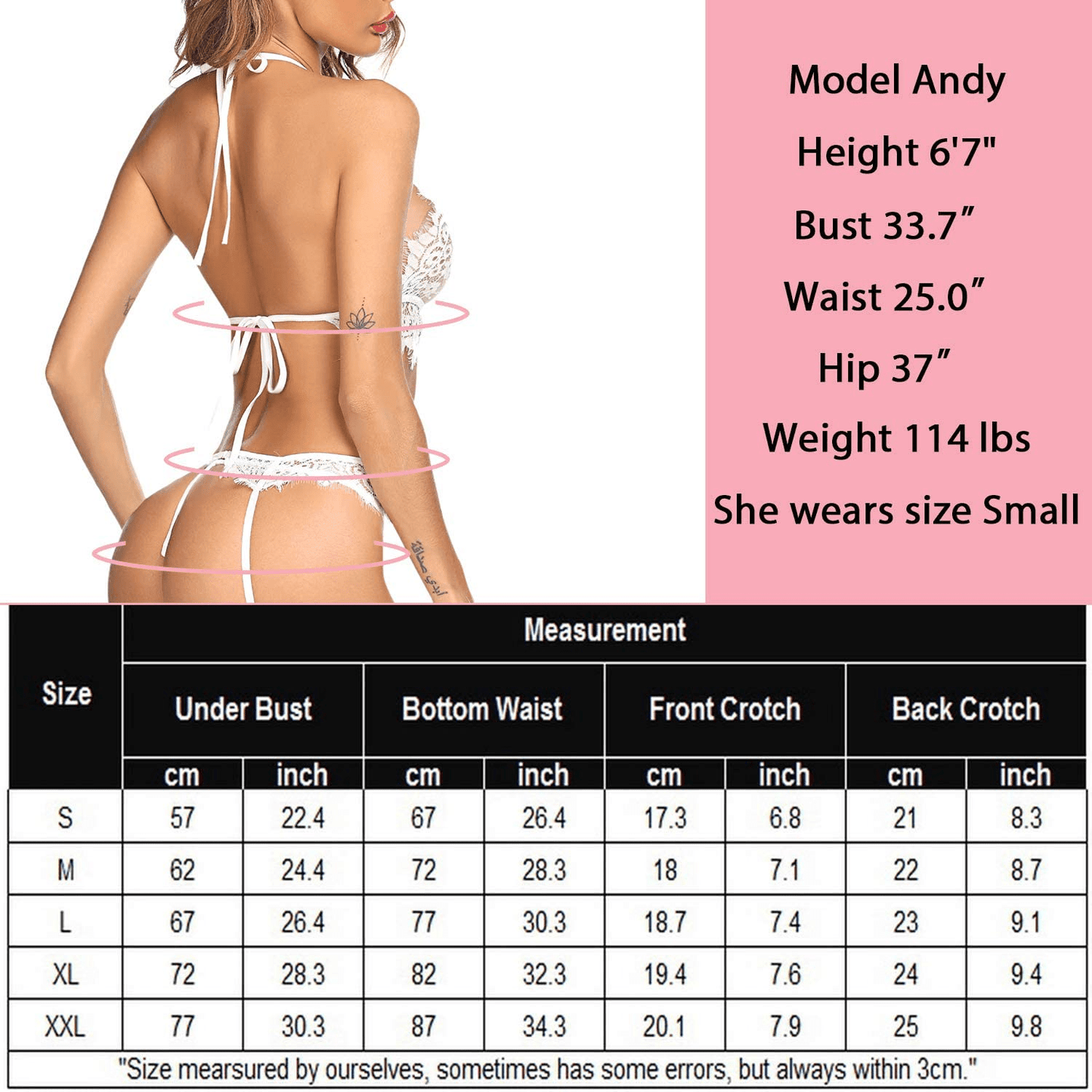 ADOME Lingerie for Women Garter Belt Lingerie Set Sexy Bra and Panty Nightwear Outfit Apparel & Accessories > Clothing > Underwear & Socks > Lingerie ADOME