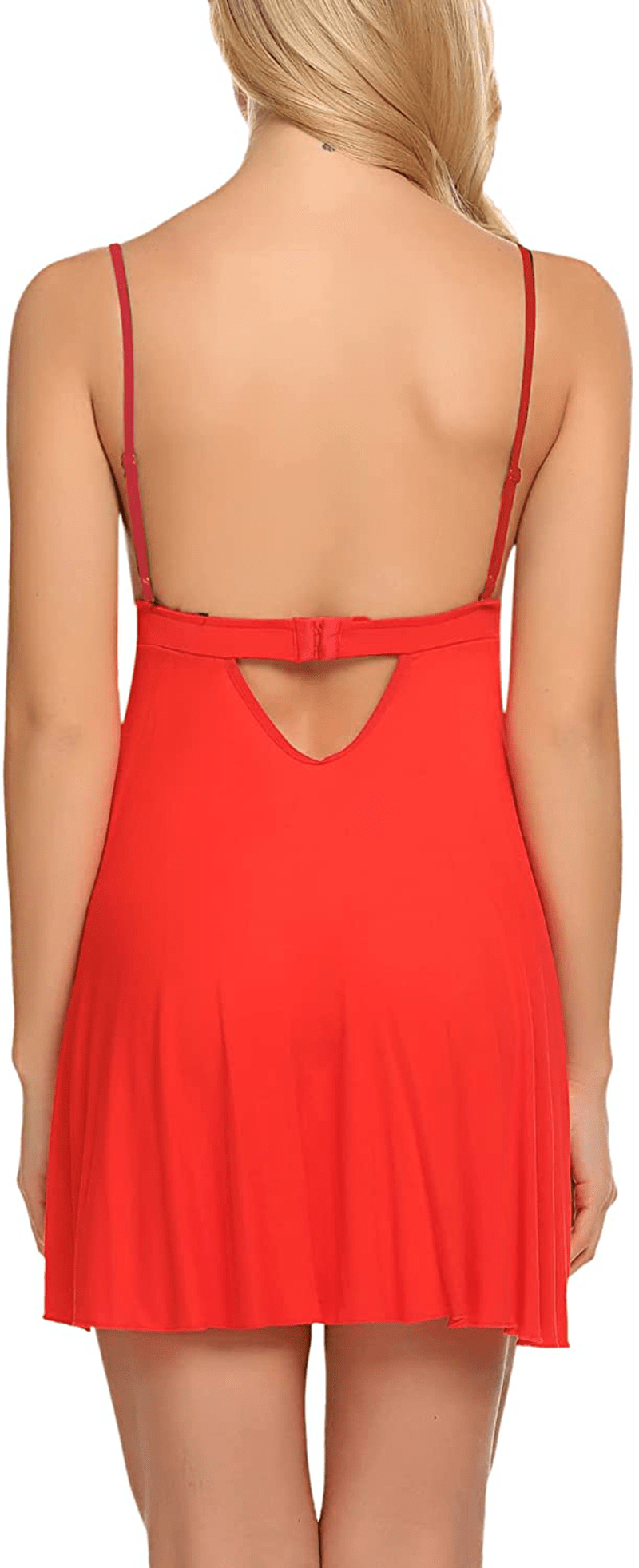 ADOME Sleepwear Floral Embroidered Women Chemise Lingerie Lace Full Slip Babydoll Dress Green S-XXL Apparel & Accessories > Clothing > Underwear & Socks > Lingerie Kylie Max