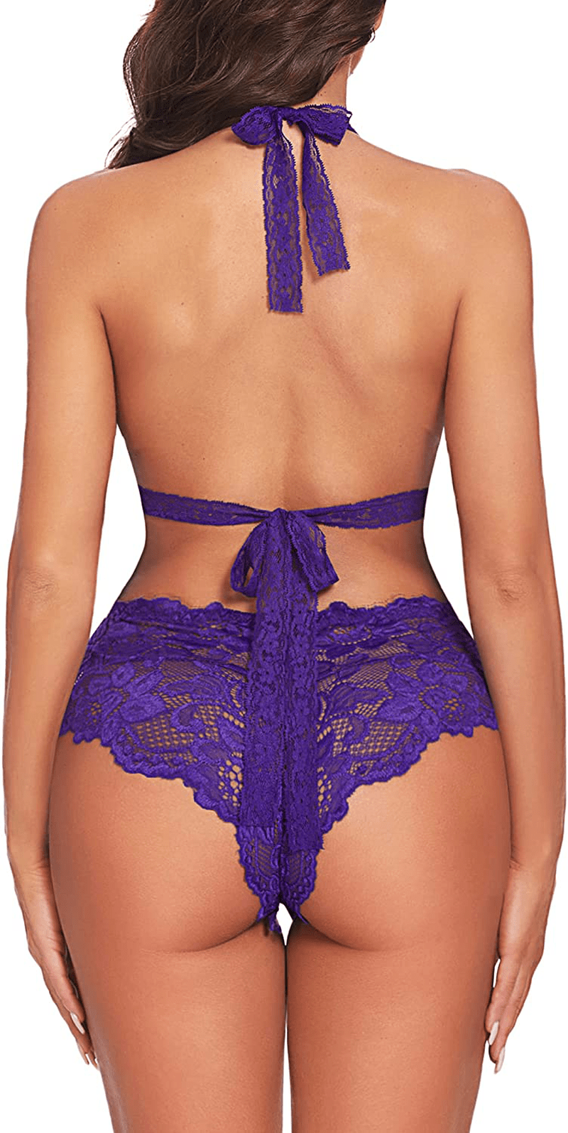 ADOME Women One Piece Lingerie Snap Crotch Bodysuit Lingerie Lace Teddy Apparel & Accessories > Clothing > Underwear & Socks > Lingerie ADOME