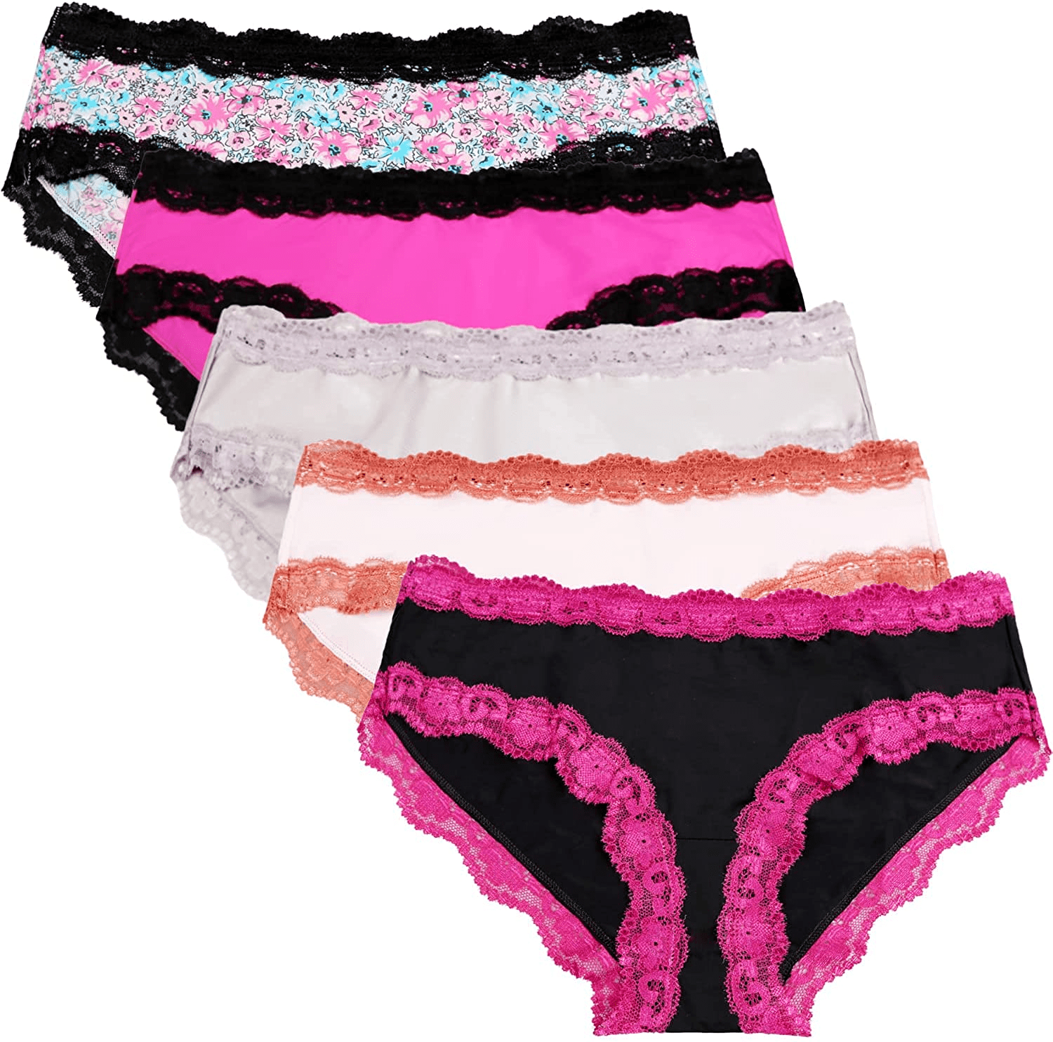 ADOVAKKER Women'S Underwear Low Rise Lady Micro Smooth Breathable Briefs Hipster Panties Multipack Apparel & Accessories > Clothing > Underwear & Socks > Underwear ADOVAKKER