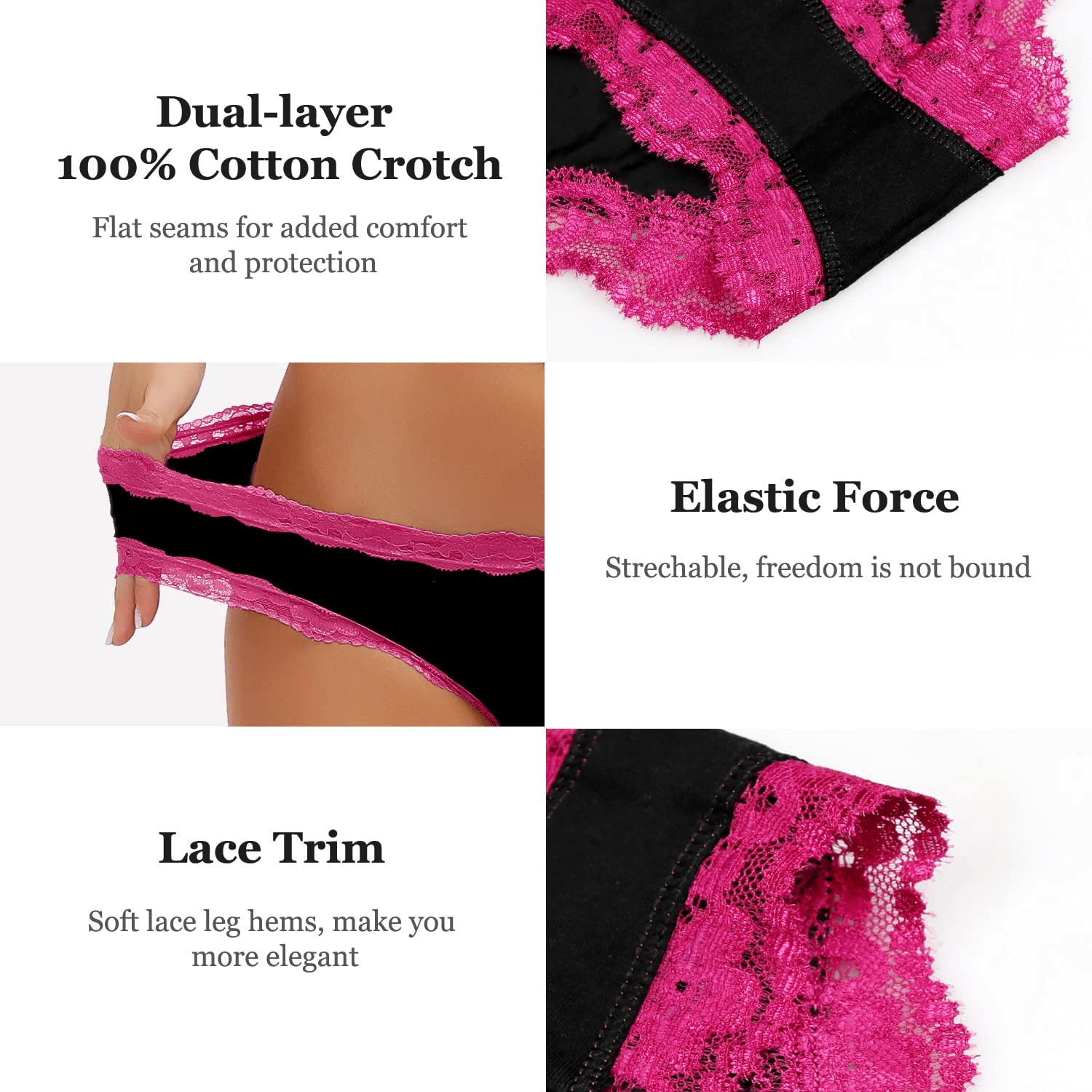 ADOVAKKER Women'S Underwear Low Rise Lady Micro Smooth Breathable Briefs Hipster Panties Multipack Apparel & Accessories > Clothing > Underwear & Socks > Underwear ADOVAKKER