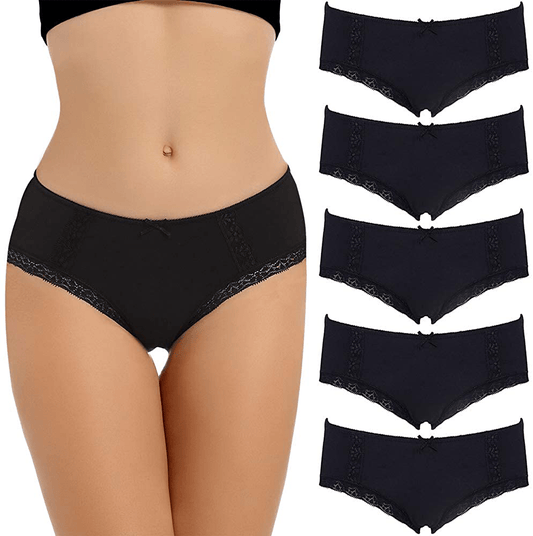 ADOVAKKER Womens Thong Cotton Sexy Lace Panties Underwear Pack Apparel & Accessories > Clothing > Underwear & Socks > Underwear ADOVAKKER Multicolored H-5pcs Hipsters Small