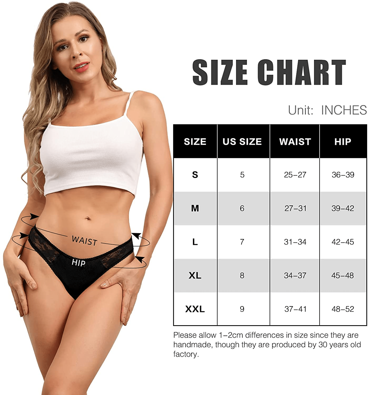 ADOVAKKER Womens Thong Cotton Sexy Lace Panties Underwear Pack Apparel & Accessories > Clothing > Underwear & Socks > Underwear ADOVAKKER