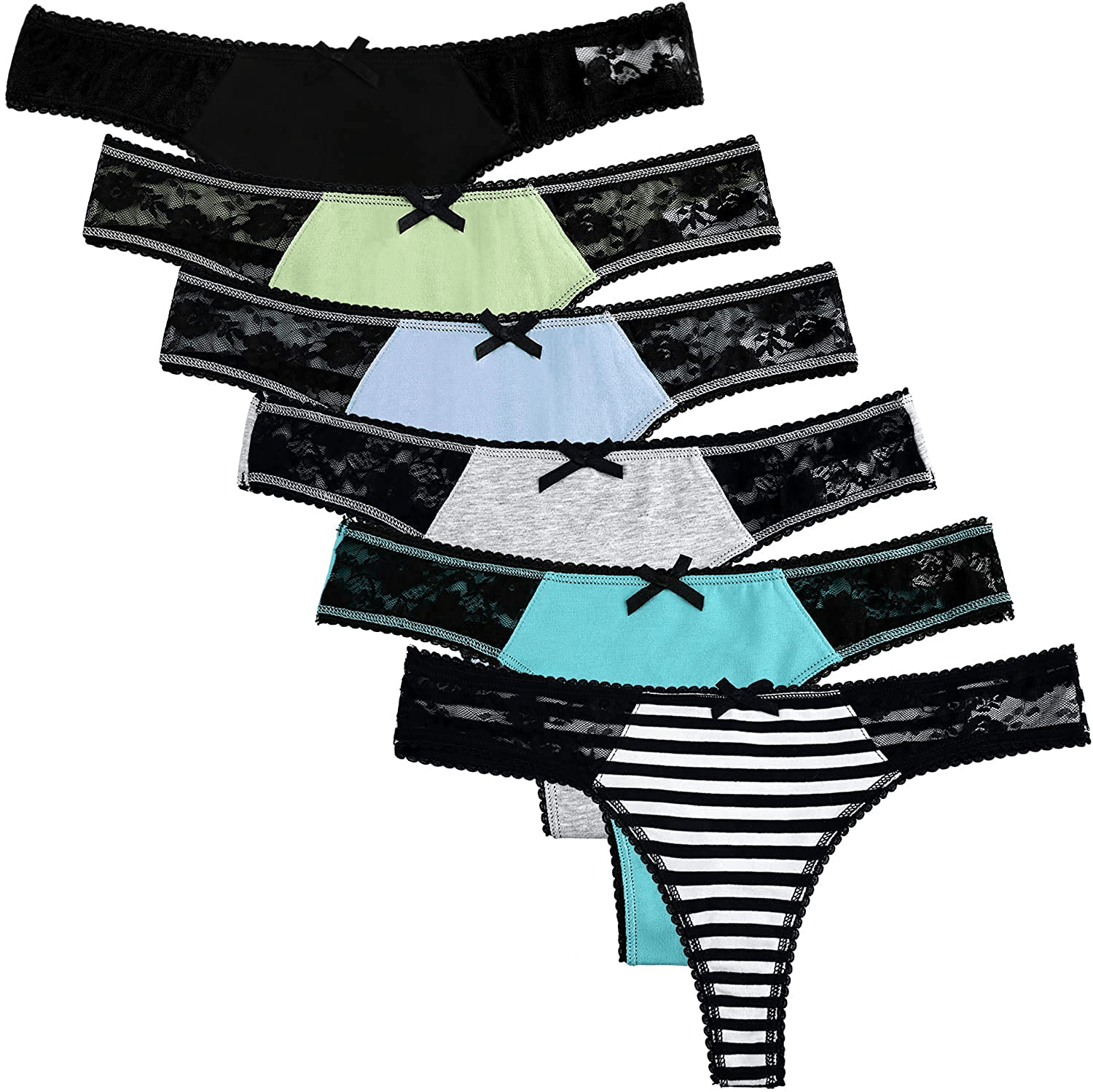 ADOVAKKER Womens Thong Cotton Sexy Lace Panties Underwear Pack Apparel & Accessories > Clothing > Underwear & Socks > Underwear ADOVAKKER