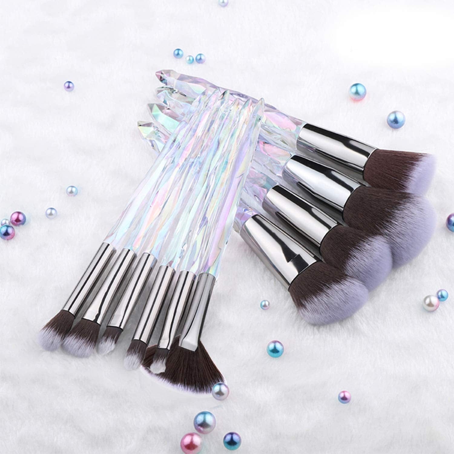 Adpartner 10PCS Makeup Brushes Popular Crystal Style Makeup Brush Set, Premium Synthetic Bristles Cosmetic Brush Professional Face Foundation Concealer Blush Eye Shadow Makeup Tools Health & Beauty > Personal Care > Cosmetics > Cosmetic Tools > Makeup Tools Adpartner