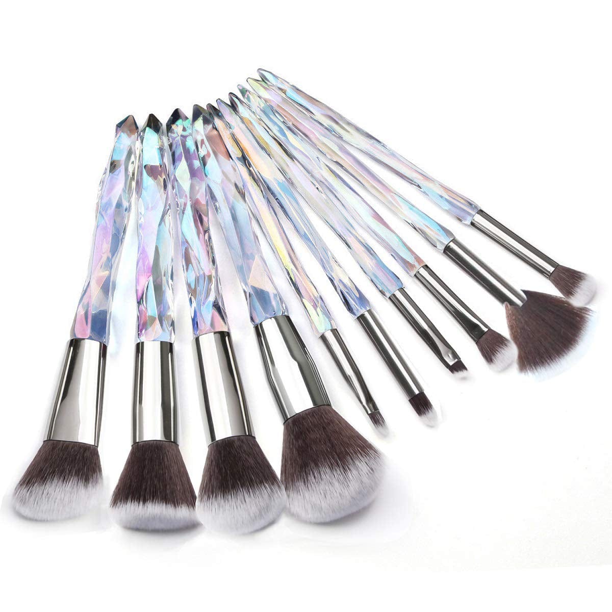 Adpartner 10PCS Makeup Brushes Popular Crystal Style Makeup Brush Set, Premium Synthetic Bristles Cosmetic Brush Professional Face Foundation Concealer Blush Eye Shadow Makeup Tools Health & Beauty > Personal Care > Cosmetics > Cosmetic Tools > Makeup Tools Adpartner B