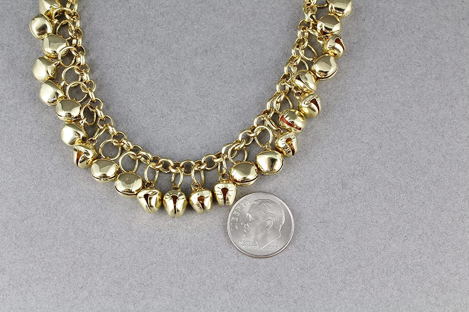 Gold Jingle Bells Adjustable Anklet Ankle Bracelet Belly Dancer 8-10 Inches Long Gold Bell Anklet Very Jingly Apparel & Accessories > Jewelry > Anklets Generic