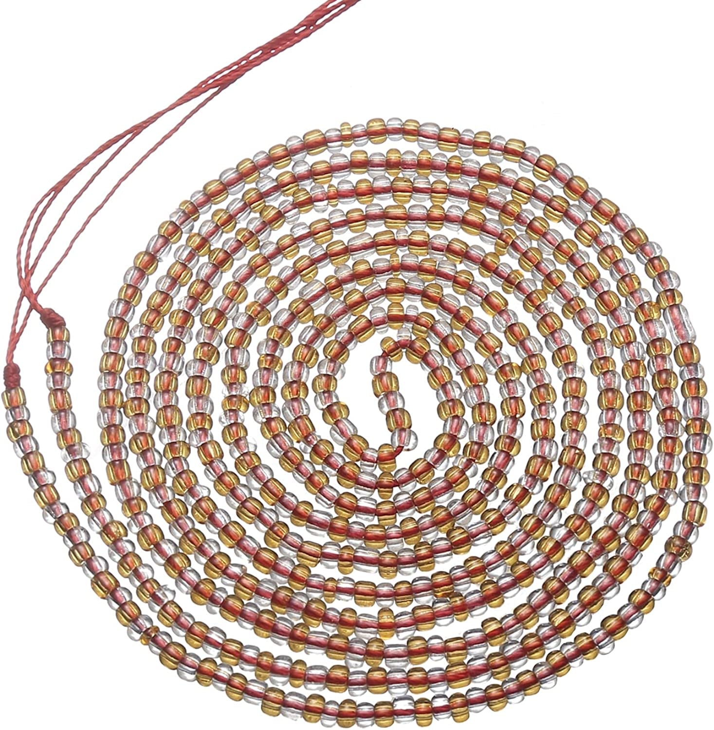 Taouzi Waist Beads for Women Colorful Beaded Body Chain Elastic String Waist Chain Beach Bikini Belly Chains Summer Jewelry for Women Girls Apparel & Accessories > Jewelry > Body Jewelry Taouzi Brown02