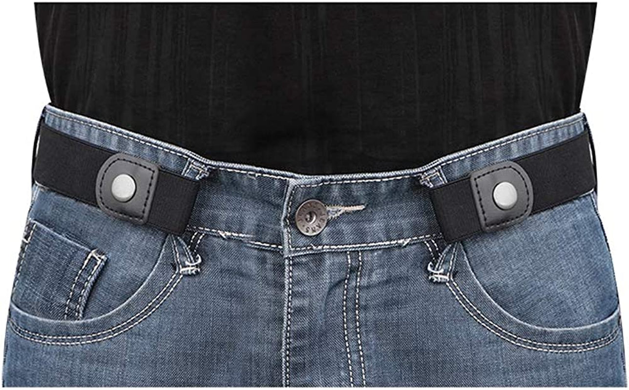 No Buckle Invisible Elastic Stretch Belt for Men/Women Fits Waist 24-50In Father Day Gift Apparel & Accessories > Clothing Accessories > Belts XZQTIVE A Black/Black Buckle Fits waist size 24"-35"