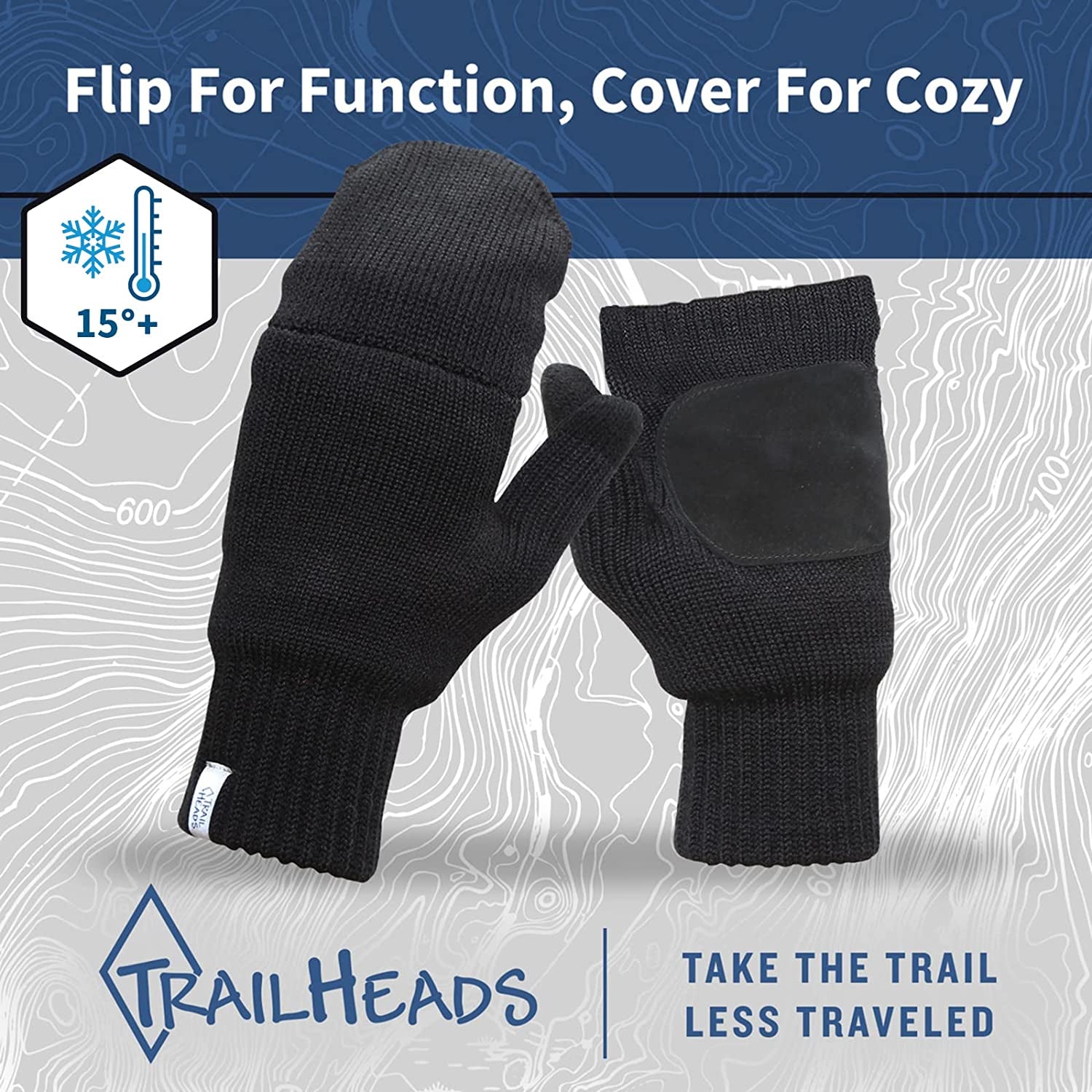 Trailheads Women’S Fingerless Gloves | Merino Knit Convertible Mittens Apparel & Accessories > Clothing Accessories > Gloves & Mittens TrailHeads