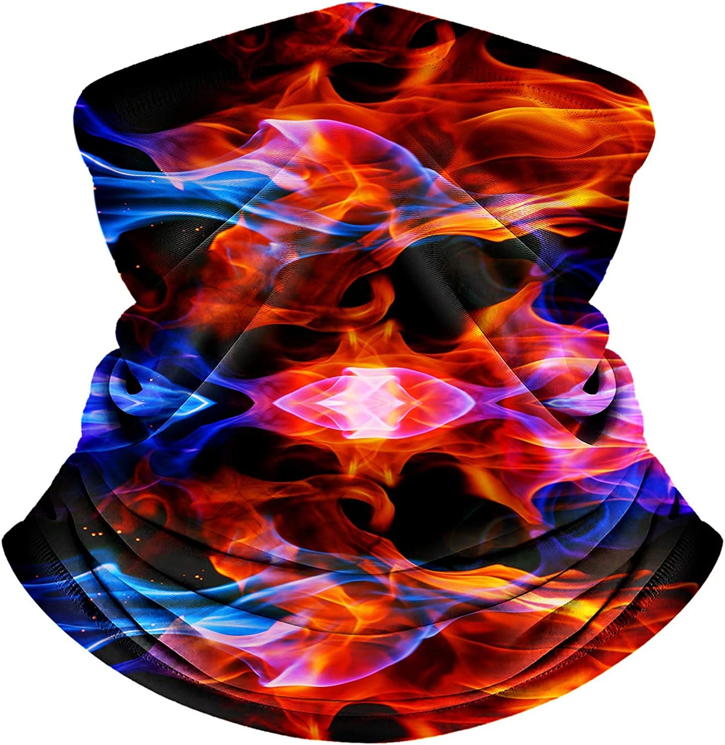 MOBUR Neck Gaiter Face Scarf Mask Bandana Dust Face Mask Headband with Adjustable Tie behind Head Straps Apparel & Accessories > Clothing Accessories > Bandanas & Headties MOBUR Blue Flame