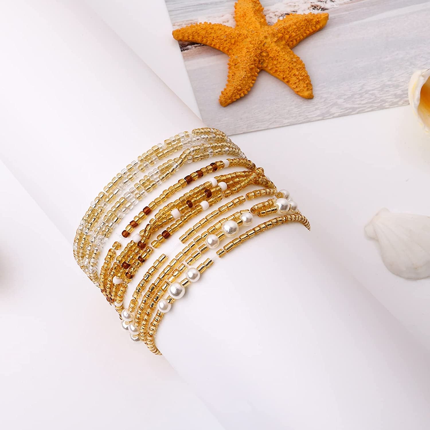 Waist Beads for Women Belly Beads Elastic Chain African Waist Chains Set for Women Body Jewelry Bikini Jewelry Chains Apparel & Accessories > Jewelry > Body Jewelry Yolev