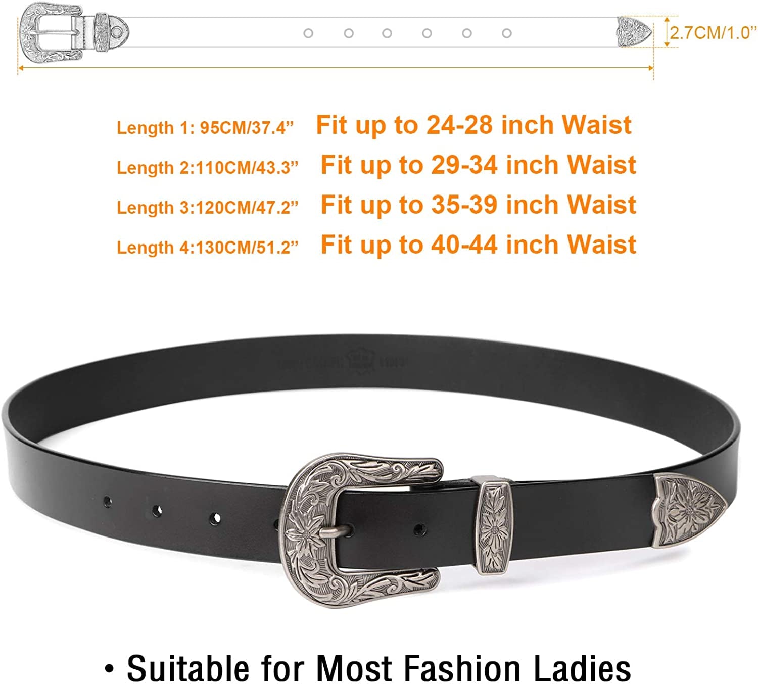 SUOSDEY Fashion Leather Belts for Women with Vintage Metal Buckle Belt Apparel & Accessories > Clothing Accessories > Belts SUOSDEY