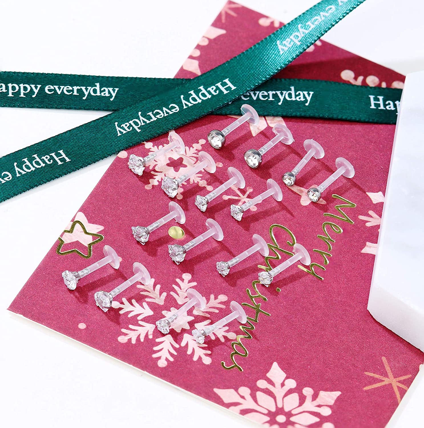 Jstyle 8Pairs 16G Forward Helix Cartilage Tragus Earring Studs Internal Threaded Labret Lip Monroe Ring 8MM Barbell Body Piercing Jewelry Apparel & Accessories > Jewelry > Body Jewelry Jstyle